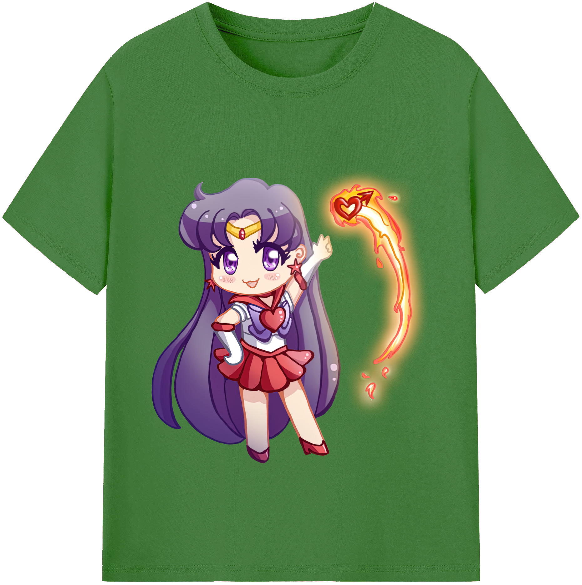 （画像用） 美少女戦士セーラームーン 火野レイ ひの レイ Sailor Moon Hino Rei （セーラーマーズ,Sailor Mars） レディースカジュアルプリントTシャツ（綿100％）